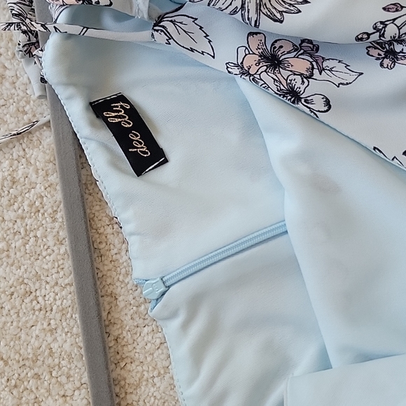 Maxi Floral Dress Lined S Cold Shoulder - Picture 4 of 6